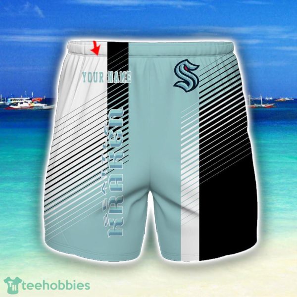 Seattle Kraken Beach Shorts For Sport Fans Team Summer Gift Custom Name Product Photo 1