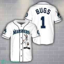 Seattle Mariners Looney Tunes Bugs Bunny White 3D Baseball Jersey Shirt Custom Name Number Product Photo 1