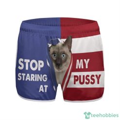 Siamese Cat Stop Staring At My Pussy Funny Style 3D Beach Shorts For Men Gift Summer Gift Product Photo 1
