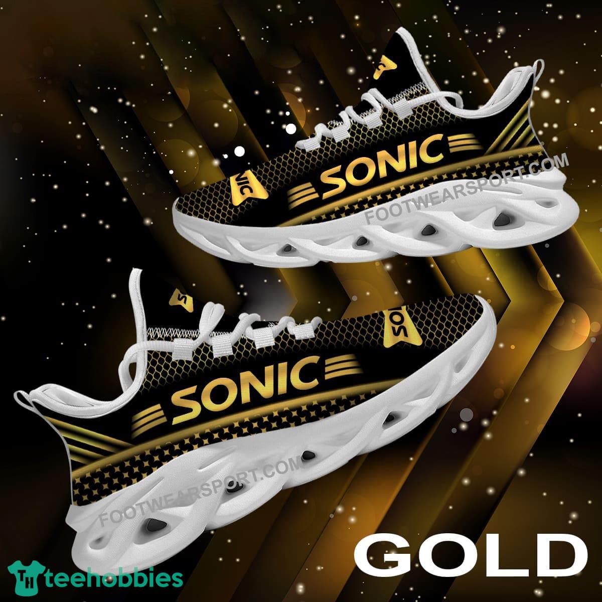 Sonic Drive In Max Soul Shoes Gold Chunky Sneaker Edgy For Fans Gift - Sonic Drive In Max Soul Shoes Gold Chunky Sneaker Edgy For Fans Gift