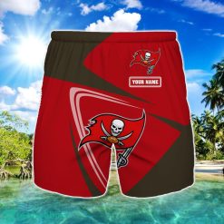 Tampa Bay Buccaneers Logo Printed 3D Beach Shorts For Men Custom Name Summer Gift Ideas Product Photo 1