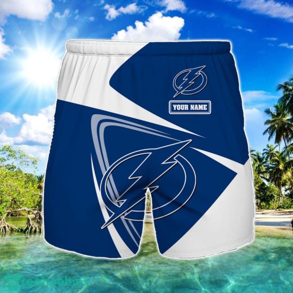 Tampa Bay Lightning Logo Printed 3D Beach Shorts For Men Custom Name Summer Gift Ideas Product Photo 1