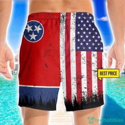 Tennessee x American Flag Vintage Style 3D Beach Shorts For Men Gift Summer Gift Product Photo 2
