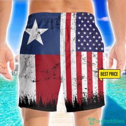 Texas x American Flag Vintage Style 3D Beach Shorts For Men Gift Summer Gift Product Photo 2