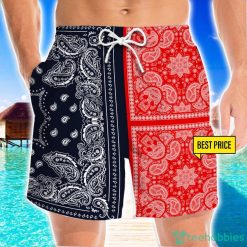 Two Paisley Bandanas Navy And Red 3D Beach Shorts For Men Gift Summer Gift Product Photo 1