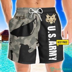 US Army Veteran Skull Black 3D Beach Shorts For Men Gift Summer Gift Product Photo 1
