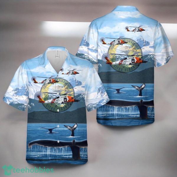 US Coast Guard Air Station Sitka MH-60T Jayhawk Hawaiian Shirt Product Photo 1