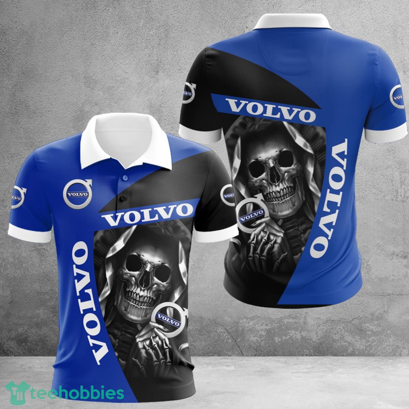 Volvo Logo and Skull 3D Polo Shirt Halloween Gift Product Photo 1