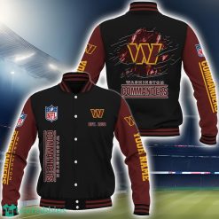 Washington Commanders Team 3D Printed Baseball Jacket Custom Name Sport Jacket Product Photo 1