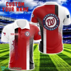 Washington Nationals Team Striped Style 3D Printed Polo SHirt For Fans Custom Name Product Photo 1