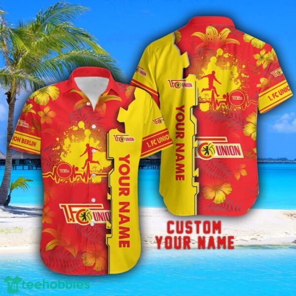 1. FC Union Berlin Tropical Combo Hawaiian Shirt And Shorts Personalized Name For Fans Product Photo 2