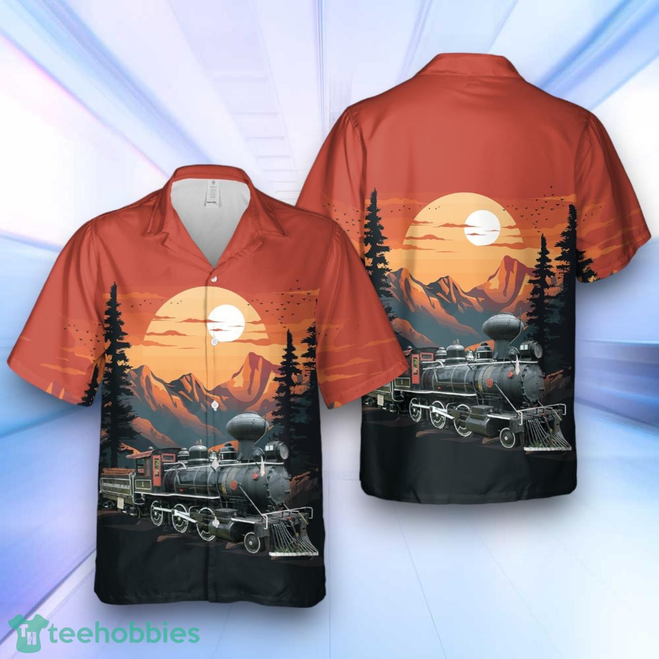 2 6 0 Mogul Steam Locomotive Hawaiian Shirt image 2-6-0 Mogul Steam Locomotive Hawaiian Shirt Product Photo 1
