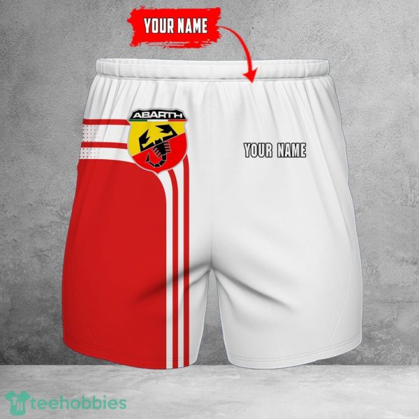 Abarth 3D Beach Shorts For Men Logo Car And Custom Name For Fans Product Photo 1