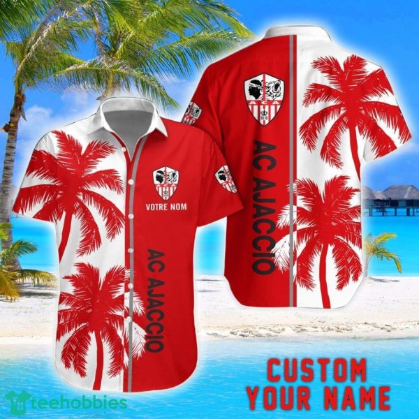 AC Ajaccio Coconut Pattern Hawaiian Shirt And Shorts Personalized Name Unique Gift For Summer Product Photo 1