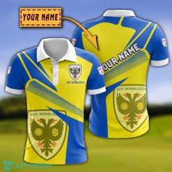 AFC Wimbledon 3D Polo Shirt Custom Name For Fans Product Photo 1