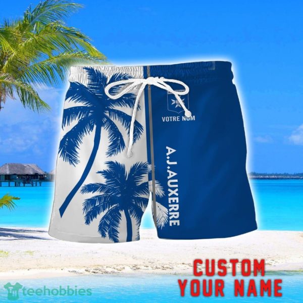 AJ Auxerre Coconut Pattern Hawaiian Shirt And Shorts Personalized Name Unique Gift For Summer Product Photo 2