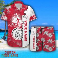 Ajax Amsterdam Tropical Combo Hawaiian Shirt And Shorts Personalized Name For Fans Product Photo 1