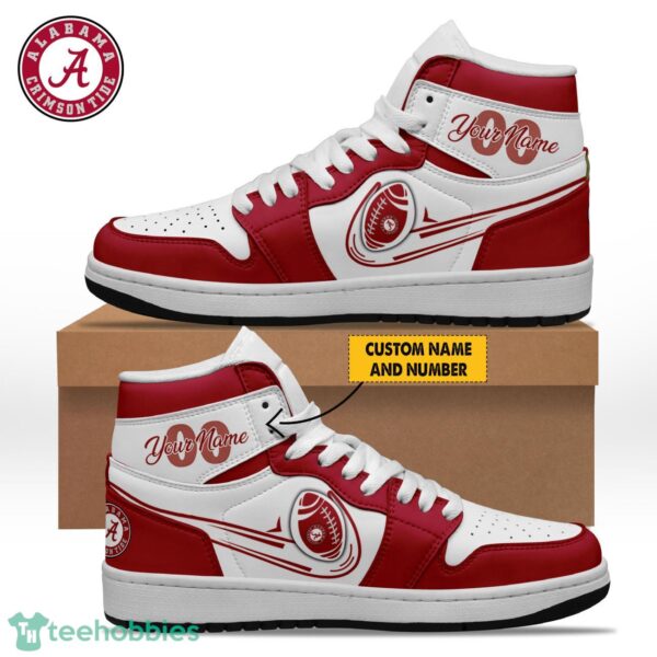 Alabama Crimson Tide NCAA Personalized Name Air Jordan Hightop Shoes AJ1 Sneakers Product Photo 1