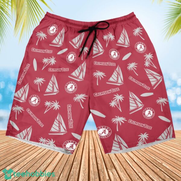 Alabama Crimson Tide Sailboat and Coconut Pattern Beach Shorts For Fans Product Photo 3