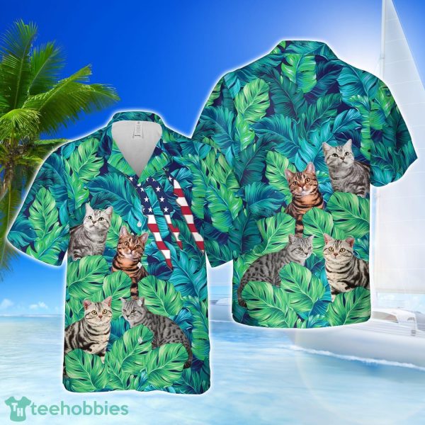 American Shorthair Cat 3D Hawaiian Shirt Beach Team Gift Product Photo 1