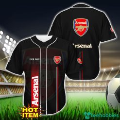 Arsenal F.C. Black Baseball Jersey Shirt For Fans Product Photo 1