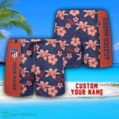 Atlético de Madrid Tropical Combo Hawaiian Shirt And Shorts Personalized Name For Fans Product Photo 3