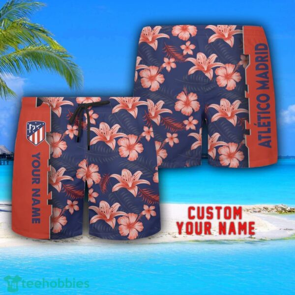 Atlético de Madrid Tropical Combo Hawaiian Shirt And Shorts Personalized Name For Fans Product Photo 3