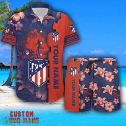 Atlético de Madrid Tropical Combo Hawaiian Shirt And Shorts Personalized Name For Fans Product Photo 1