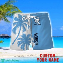 Aviron Bayonnais Coconut Pattern Hawaiian Shirt And Shorts Personalized Name Unique Gift For Summer Product Photo 2