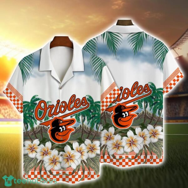 Baltimore Orioles Team Logo Beach Floral 3D Hawaiian Shirt Product Photo 1