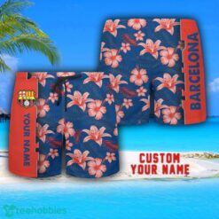 Barcelona Tropical Combo Hawaiian Shirt And Shorts Personalized Name For Fans Product Photo 3