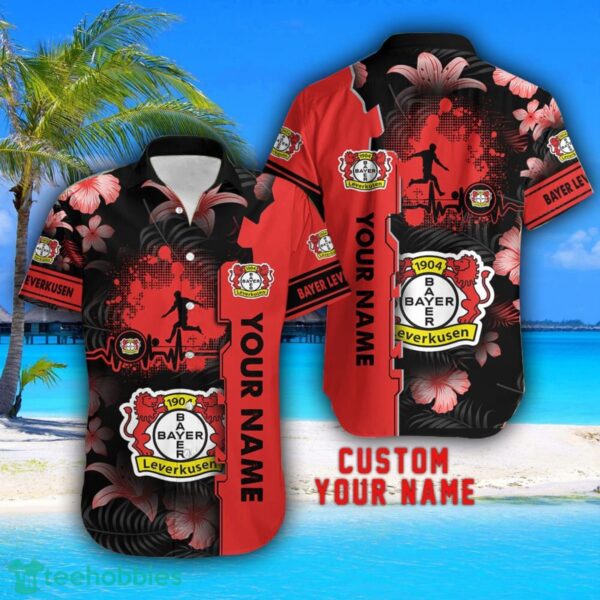 Bayer Leverkusen Tropical Combo Hawaiian Shirt And Shorts Personalized Name For Fans Product Photo 2