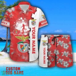 Benfica Tropical Combo Hawaiian Shirt And Shorts Personalized Name For Fans Product Photo 1