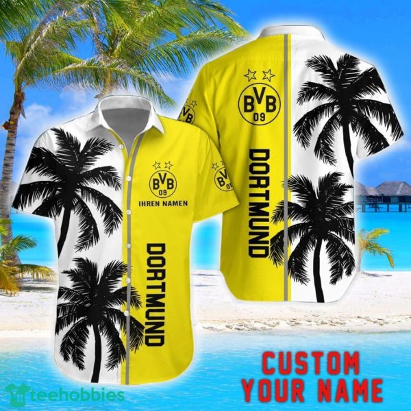 Borussia Dortmund Coconut Pattern Hawaiian Shirt And Shorts Personalized Name Unique Gift For Summer Product Photo 1