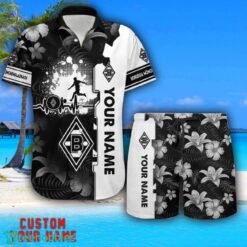 Borussia Mönchengladbach Tropical Combo Hawaiian Shirt And Shorts Personalized Name For Fans Product Photo 1