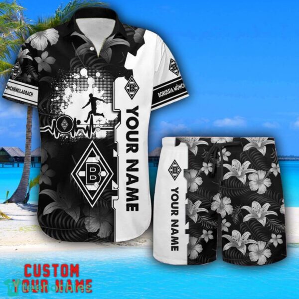 Borussia Mönchengladbach Tropical Combo Hawaiian Shirt And Shorts Personalized Name For Fans Product Photo 1