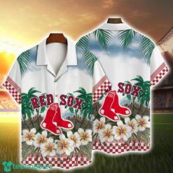 Boston Red Sox Team Logo Beach Floral 3D Hawaiian Shirt Product Photo 1