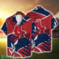 Boston Red Sox Team Logo Vintage Leaf Pattern Hawaiian Shirt Product Photo 1