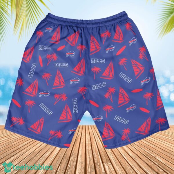 Buffalo Bills Sailboat and Coconut Pattern Beach Shorts For Fans Product Photo 2