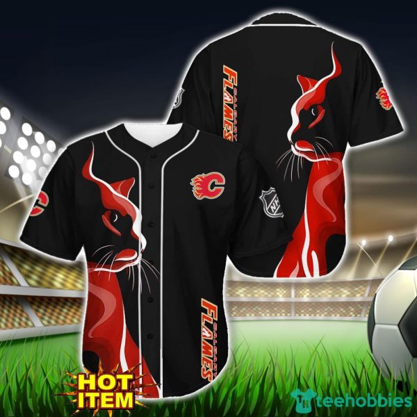 Calgary Flames Black Baseball Jersey Shirt For Fans Product Photo 1