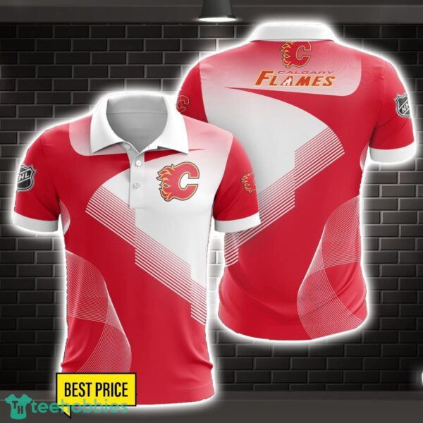 Calgary Flames Team Polo Shirt Gift For Fans Trending 3D Polo Shirt Product Photo 1