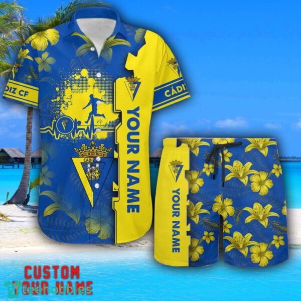Cádiz CF Tropical Combo Hawaiian Shirt And Shorts Personalized Name For Fans Product Photo 1