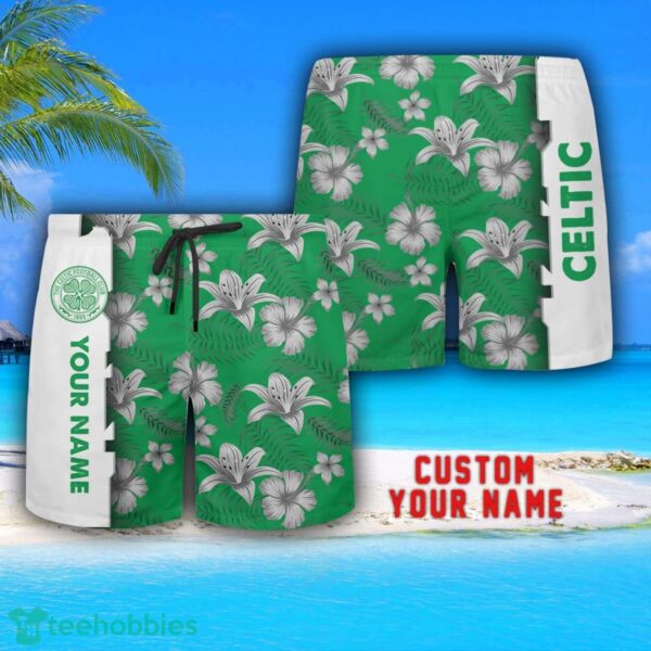 Celtic FC Tropical Combo Hawaiian Shirt And Shorts Personalized Name For Fans Product Photo 3