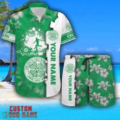 Celtic FC Tropical Combo Hawaiian Shirt And Shorts Personalized Name For Fans Product Photo 1