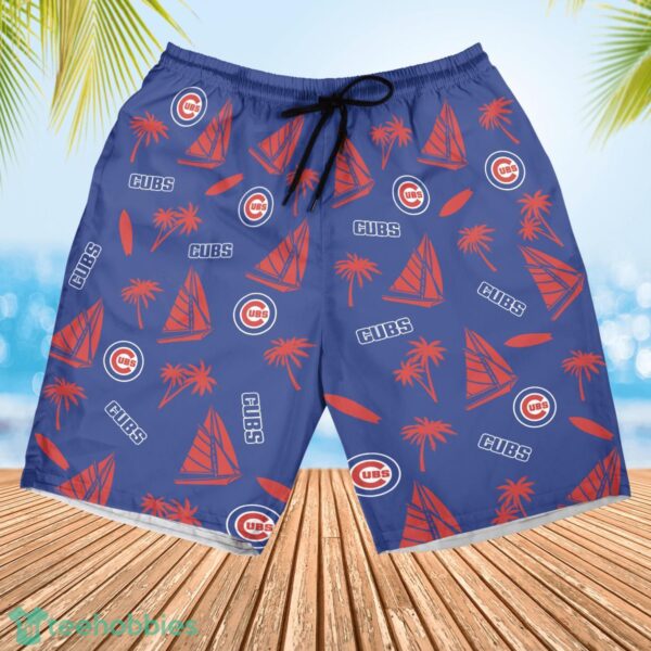 Chicago Cubs Sailboat and Coconut Pattern Beach Shorts For Fans Product Photo 3