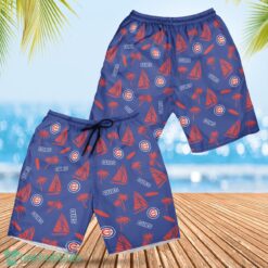 Chicago Cubs Sailboat and Coconut Pattern Beach Shorts For Fans Product Photo 1