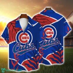 Chicago Cubs Team Logo Vintage Leaf Pattern Hawaiian Shirt Product Photo 1