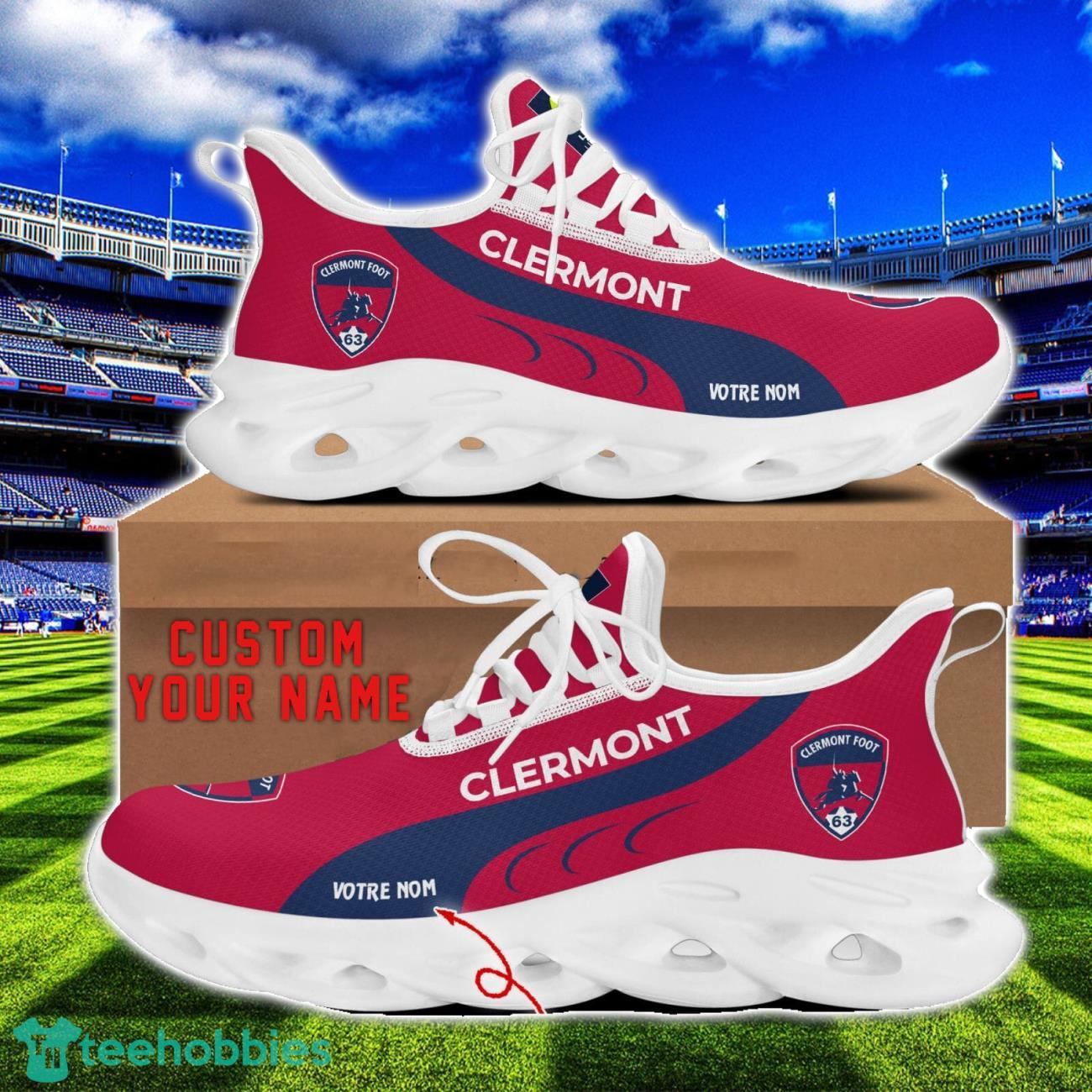 Clermont Foot Auvergne 63 Max Soul Shoes Custom Name Men Women Running Sneakers Product Photo 1