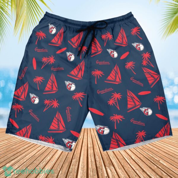Cleveland Guardians Sailboat and Coconut Pattern Beach Shorts For Fans Product Photo 2