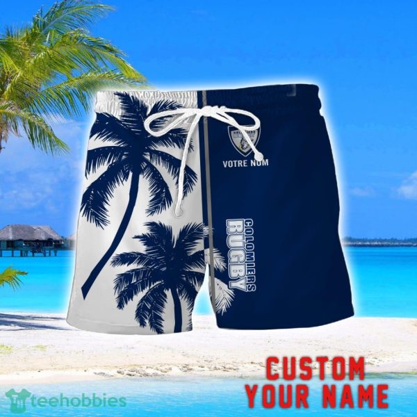 Colomiers Rugby Coconut Pattern Hawaiian Shirt And Shorts Personalized Name Unique Gift For Summer Product Photo 2